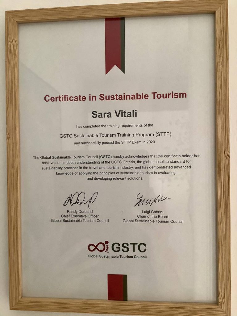 GSTC exam results achieved by Sara Vitali